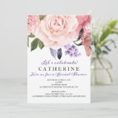 Blush Pink & Greenery Floral Vrijgezellenfeest Kaart (Staand voorkant)