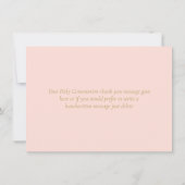 Blush Pink Greenery Heilige Communie Bedankkaart (Achterkant)