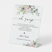 Blush Pink Greenery Oh Snap Sign Reclamebord Met Voetstuk (Voorkant)