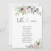 Blush Pink Greenery Tafel Nummer 1 Zitkaart (Voorkant)