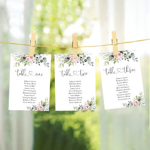 Blush Pink Greenery Tafel Nummer 1 Zitkaart