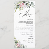 Blush Pink Greenery Vrijgezellenfeest Menu (Voorkant)