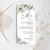 Blush Pink Greenery Vrijgezellenfeest Menu