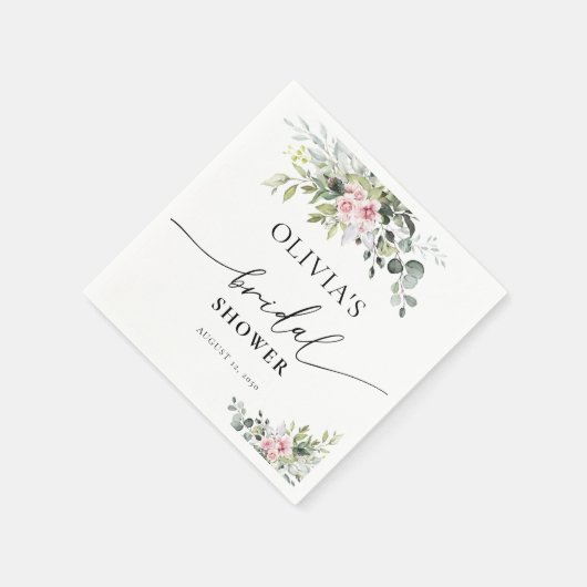 Blush Pink Greenery Vrijgezellenfeest servetten (Hoek)