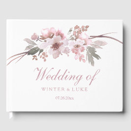 Blush Pink & Grey Floral Wedding Guestbook Gastenboek