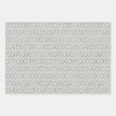 Blush Pink Grey Glitzy Silver XOXO Inpakpapier Vel (Voorkant 3)