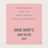 Blush Pink Grey Hair Salon Spa Girly Modern Trendy Visitekaartje (Buitenkant ongevouwen)