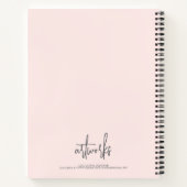 Blush Pink Grey Script Name Artwork Sketchbook Notitieboek (Achterkant)