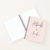 Blush Pink Grey Script Name Artwork Sketchbook Notitieboek (Binnen)