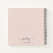 Blush Pink Grey Script Your Name Poetry Notitieboek (Achterkant)