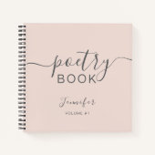 Blush Pink Grey Script Your Name Poetry Notitieboek (Voorkant)