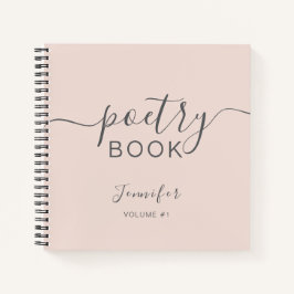 Blush Pink Grey Script Your Name Poetry Notitieboek