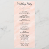 Blush Pink Grey Waterverf Wedding Program Programmakaart (Achterkant)