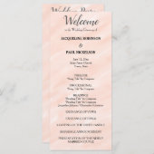Blush Pink Grey Waterverf Wedding Program Programmakaart (Voorkant / Achterkant)