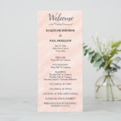Blush Pink Grey Waterverf Wedding Program Programmakaart (Staand voorkant)