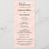 Blush Pink Grey Waterverf Wedding Program Programmakaart (Voorkant)