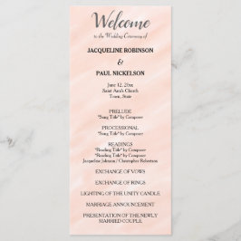 Blush Pink Grey Waterverf Wedding Program Programmakaart