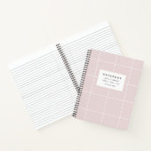 Blush Pink Grid Notitieboek (Binnen)
