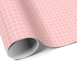 Blush Pink Grid Pattern voor Baby shower, Verjaard Cadeaupapier