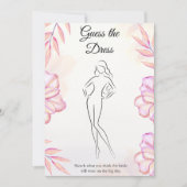 Blush Pink Guess de Jurk Vrijgezellenfeest Game Ka Kaart (Voorkant)