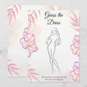 Blush Pink Guess de Jurk Vrijgezellenfeest Game Ka Kaart (Voorkant / Achterkant)