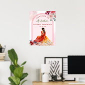 Blush Pink Half sari welkom teken Puberteit ceremo Poster (Thuiskantoor)