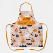 Blush Pink Halloween met geesten, pompoenen, vleer Schort (Voorkant)