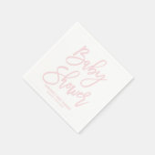 Blush Pink Hand geletterd Baby shower Papier serve Servet (Hoek)