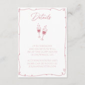 Blush Pink Hand getrokken bruid en bruidegom Detai Informatiekaartje (Voorkant)