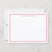 Blush Pink Hand Painted Stripe Border Note card Kaart (Voorkant)