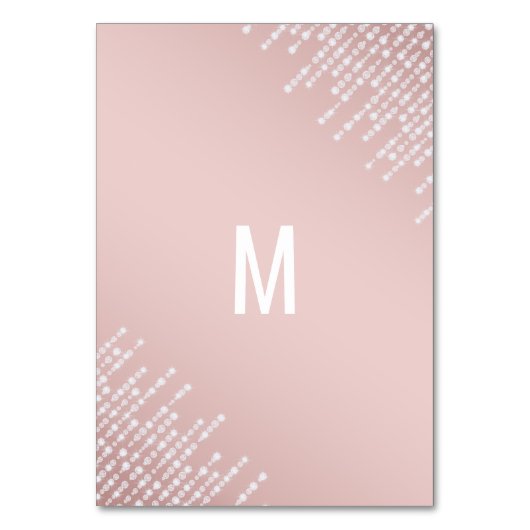 Blush Pink Hanging Diamond Lights Tafelnummer (Achterkant)