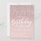 Blush Pink Hanging Diamond Lights Verjaardag Kaart (Voorkant)