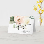 Blush Pink Happy First Moederdag Gift Keepsake Kaart (Gele Bloem)