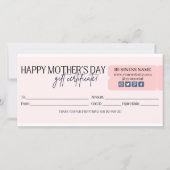 Blush Pink Happy Moederdag Cadeaubon (Voorkant)