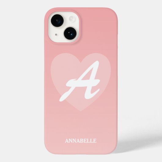 Blush Pink Heart Custom Case-Mate iPhone Case (Achterkant)