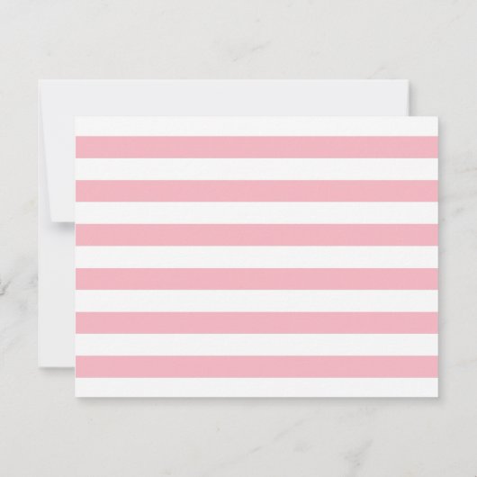 Blush Pink Heart Feminine Script Girly Chic Stripe Notitiekaartje (Achterkant)