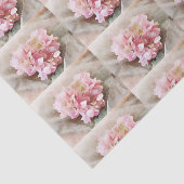 Blush Pink Heart Hydrangea Tiles voor ontkoppeling Tissuepapier (Detail)