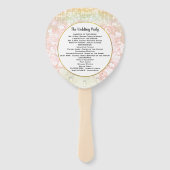 Blush Pink Heart Leaf Tree Weddenprogramma Handwaaier (Achterkant)