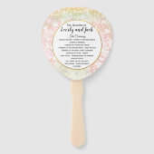 Blush Pink Heart Leaf Tree Weddenprogramma Handwaaier (Voorkant)