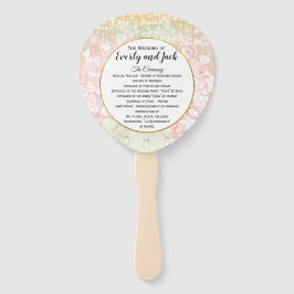 Blush Pink Heart Leaf Tree Weddenprogramma Handwaaier