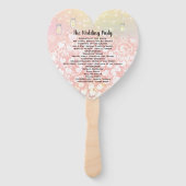 Blush Pink Heart Leaf Tree Weddenprogramma Handwaaier (Achterkant)