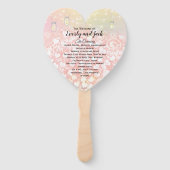 Blush Pink Heart Leaf Tree Weddenprogramma Handwaaier (Voorkant)