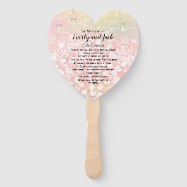 Blush Pink Heart Leaf Tree Weddenprogramma Handwaaier