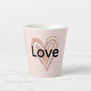 Blush Pink Heart Love Latte Mok
