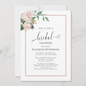 Blush Pink Heart Script Floral Vrijgezellenfeest Kaart (Voorkant)