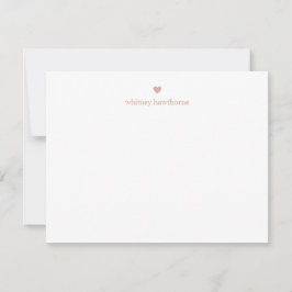 Blush Pink Heart Stationery Eenvoudige Minimalisti Notitiekaartje