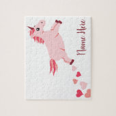 Blush Pink Heart Unicorn Legpuzzel (Verticaal)