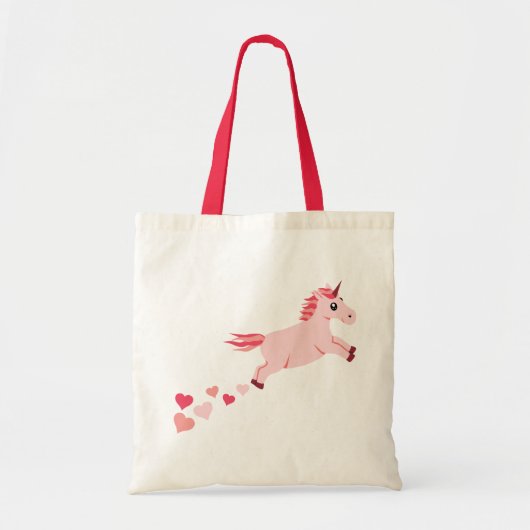 Blush Pink Heart Unicorn Tote Bag (Voorkant)
