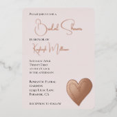 Blush Pink Heart Vrijgezellenfeest Folie Uitnodiging (Voorkant)