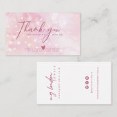 BLUSH PINK HEART WATERVERF DANK U VISITEKAARTJE (Voorkant / Achterkant)
